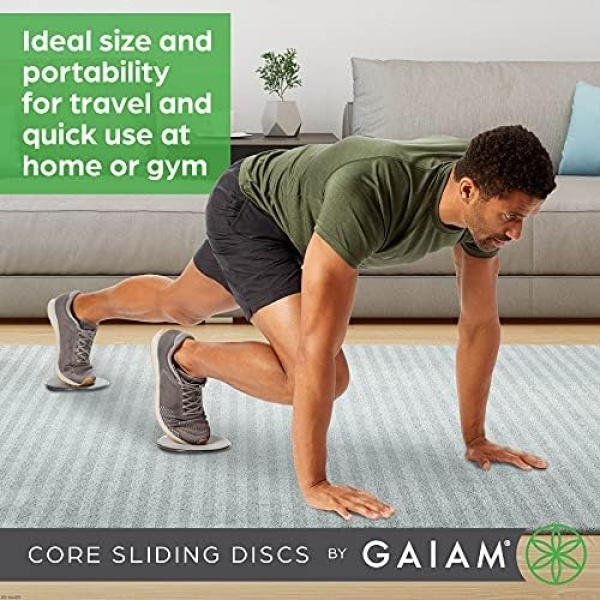 Gaiam Core Sliding Discs - Dual Sided Workout Sliders for Carpet & Hardwood - Image 4