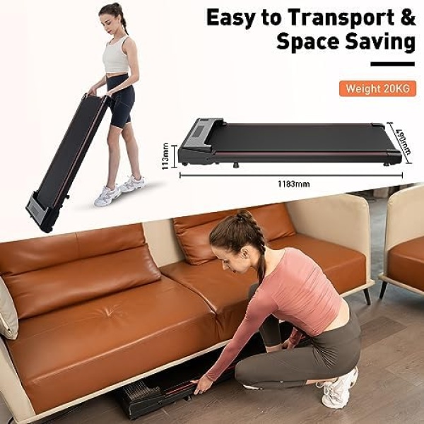 CITYSPORTS Portable Treadmill, Under Desk Treadmill Quiet, 2 in 1 Walking Pad - Image 4