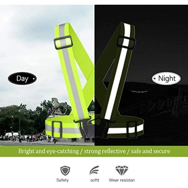 2 Pack Reflective Safety Vests for Cycling Motorcycle, 360° High Vis Reflective - Image 3