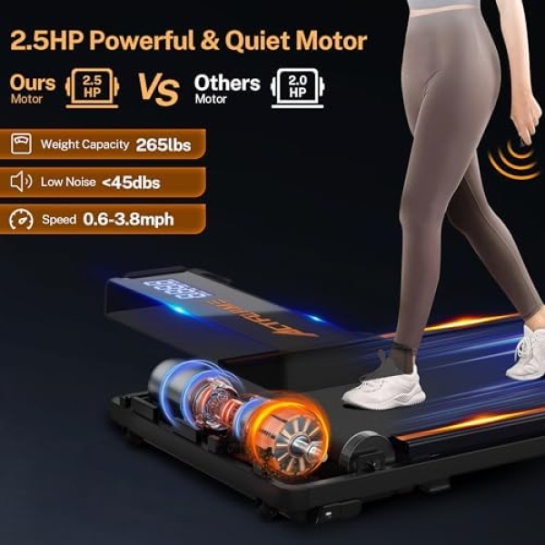 ACTFLAME Walking Pad Treadmill with Incline, Under Desk Treadmills, Portable - Image 3