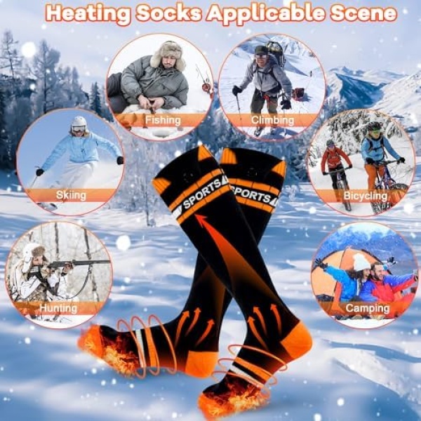 Heated Socks for Men Women Electric Heated Socks 5000mAh Rechargeable Battery - Image 7