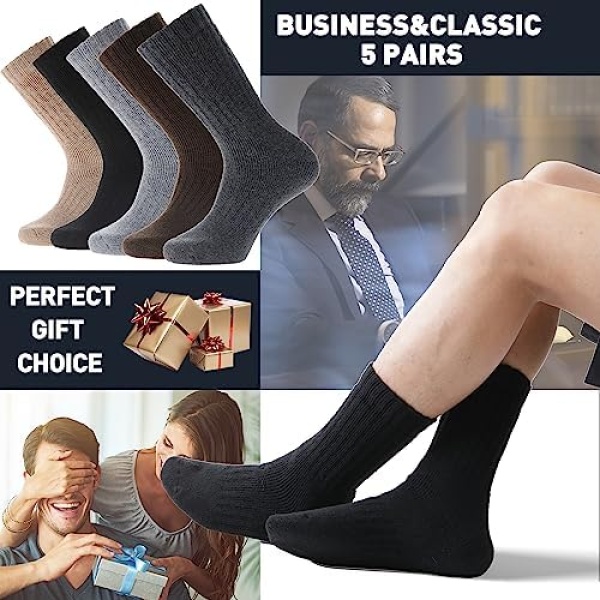 Mens Wool Socks Thick Thermal Warm Heavy Boot Socks for Cold Weather - Image 6