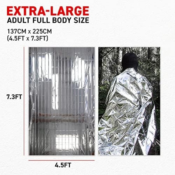 72 HRS MIL-SPEC Emergency Space Blankets Mylar Survival or Emergency Thermal - Image 4