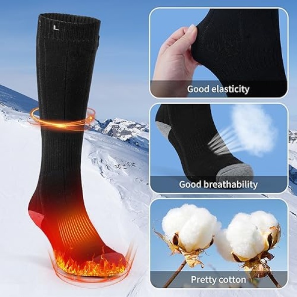 Heated Socks for Men and Women, 4000mAh Electric Rechargeable Heating Thermal - Image 4