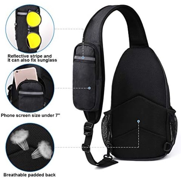 WATERFLY Sling Bag Sling Backpack Crossbody Bag Hiking Daypack - Image 4