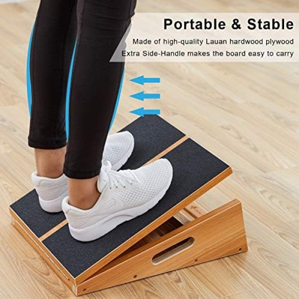 StrongTek Professional Wooden Slant Board, Adjustable Incline Board and Calf - Image 5