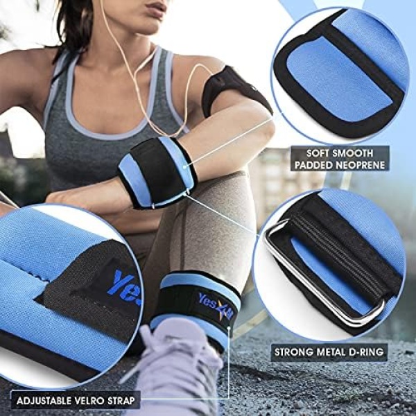 Yes4All Ankle Weights for Women, Men with Adjustable Strap - Image 3