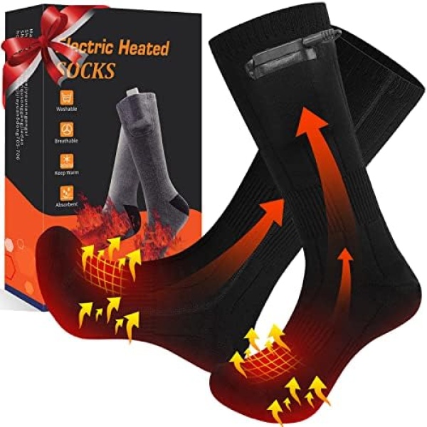 Heated Socks, Double-Sided Electric Socks, 4000mAh Rechargeable Battery