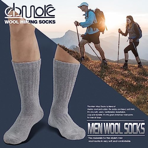 Mens Wool Socks Thick Thermal Warm Heavy Boot Socks for Cold Weather - Image 4