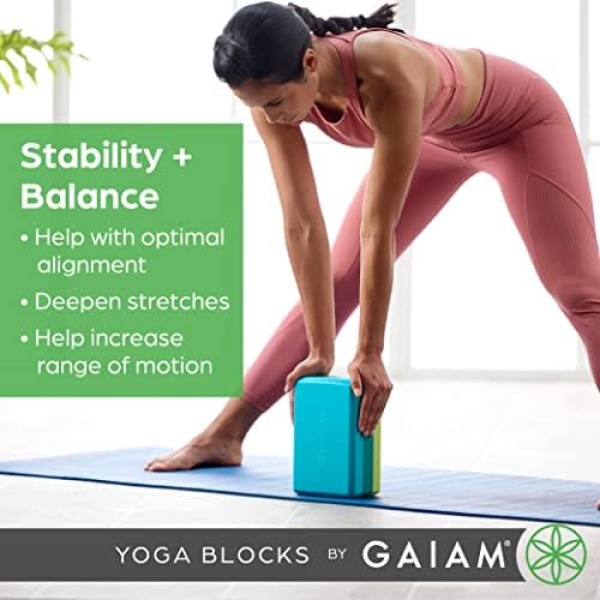 Gaiam Yoga Block - Supportive Latex-Free EVA Foam Soft Non-Slip Surface - Image 2