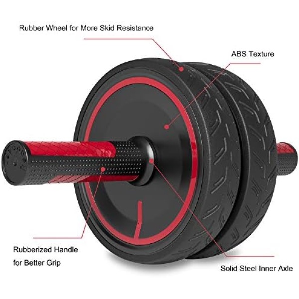 Readaeer Ab Roller Wheel with Knee Pad Abdominal Exercise for Home Gym Fitness - Image 3