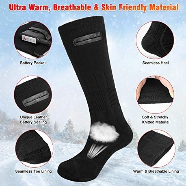 Heated Socks, Double-Sided Electric Socks, 4000mAh Rechargeable Battery - Image 4