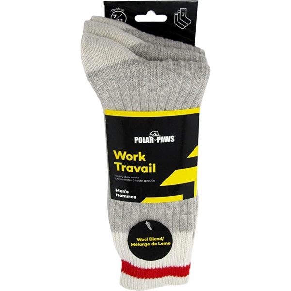 POLAR PAWS MEN WOOL WORK SOCKS 3 PAIRS 7-11 - Image 3