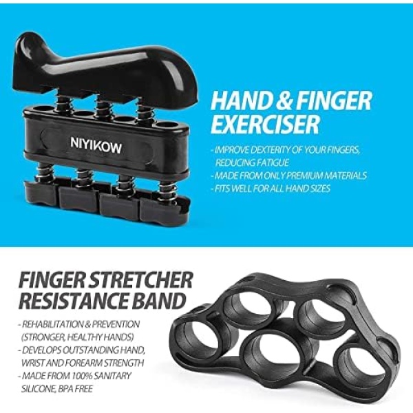 NIYIKOW Grip Strength Trainer Kit with Counter (5 Pack), Counting Grip Strength - Image 4