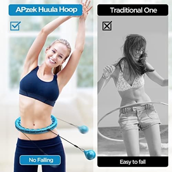 APzek Weighted Exercise Hoop Plus Size, 32 Detachable Knots for Adults - Image 6