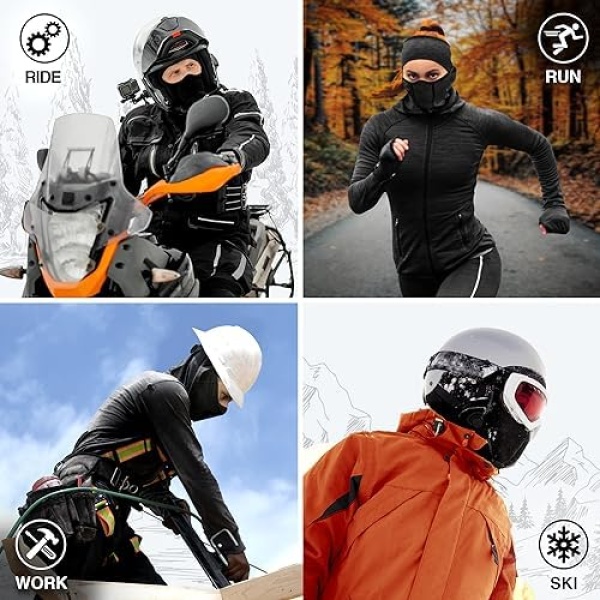 Balaclava Men Winter Face Mask Ski Mask for Men and Women Cold Weather - Image 4