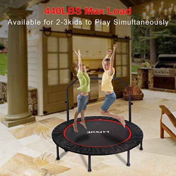 FirstE 48" Foldable Fitness Trampolines, Rebound Recreational Exercise - Image 6