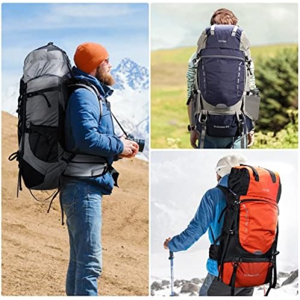 HOMIEE 50-60L Hiking Travel Camping Backpack for Outdoor, Waterproof Lightweight - Image 6