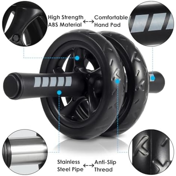 Ab Roller Wheel, Arespark Home Gym Equipment for Core Workout, No Noise - Image 2