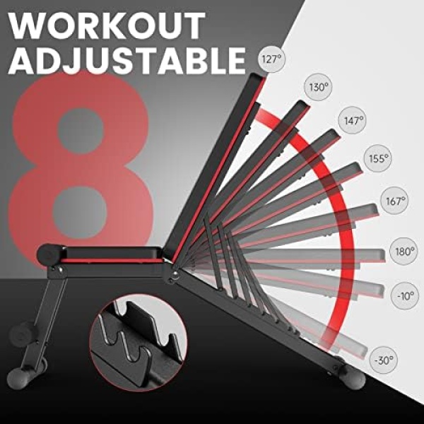 PASYOU Adjustable Weight Bench Full Body Workout Multi-Purpose Foldable Incline - Image 2