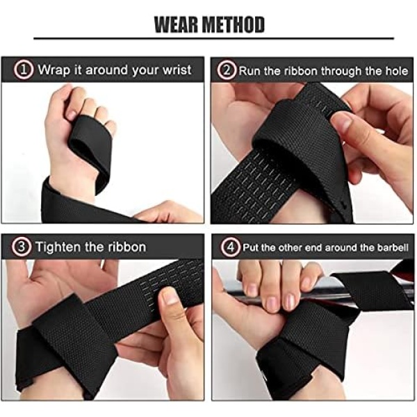 Lifting Straps Deadlift Gym Wrist Straps Weightlifting with Neoprene Cushioned - Image 3