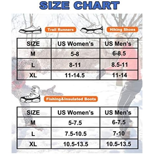 Upgraded Version of Walk Traction Ice Cleat Spikes Crampons,True Stainless Steel Spikes - Image 4