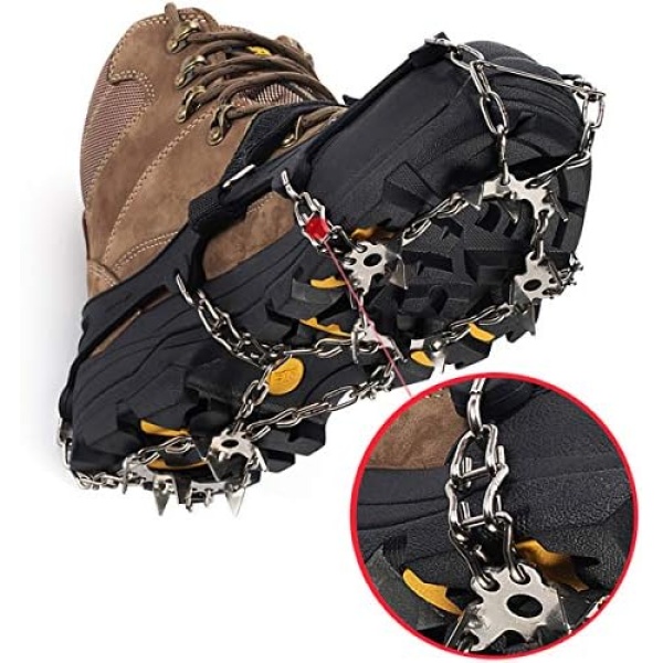 Upgraded Version of Walk Traction Ice Cleat Spikes Crampons,True Stainless Steel Spikes