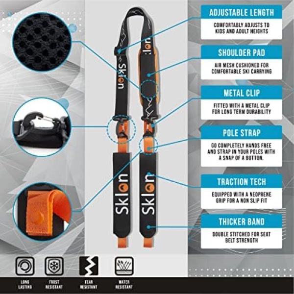 Sklon Ski Strap and Pole Carrier | Avoid The Struggle and Effortlessly Transport - Image 2