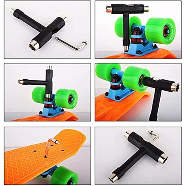 Skate Tools, Deecam All-in-One Multifunction Skateboard Tool, T-Type Skateboard Wrench - Image 3