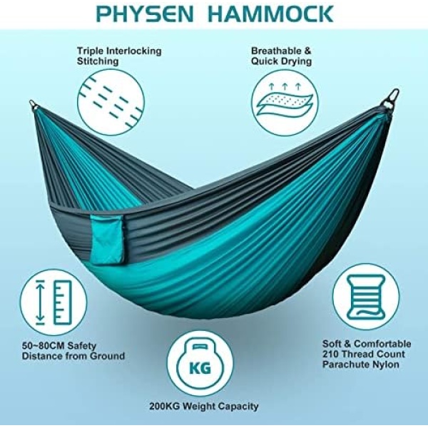 Camping Hammock Portable Nylon Hammocks with Tree Straps Single Lightweigtht - Image 2