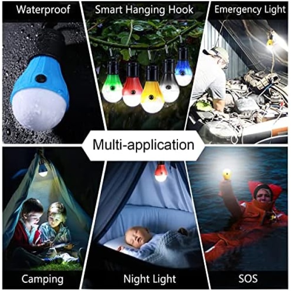 PEMOTech Camping Light [5 Pack], 4 Lighting Modes LED Camping Lantern Bulbs - Image 3