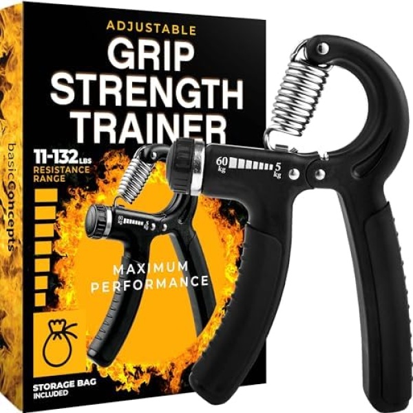 Grip Strength Trainer (Adjustable), Hand Grip Strengthener, Forearm Exerciser