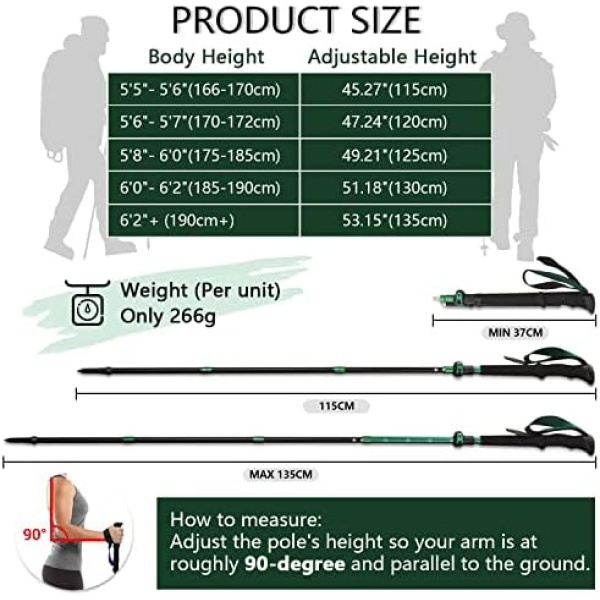 TheFitLife Collapsible Trekking Poles for Hiking – Lightweight Folding Walking Sticks - Image 2