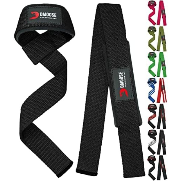 DMoose Lifting Straps, 24 inch (Pair) Wrist Straps for Weightlifting, Deadlift