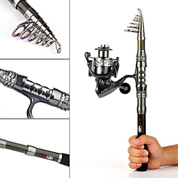 Sougayilang Fishing Rod Combos with Telescopic Fishing Pole Spinning Reels Fishing Carrier - Image 3