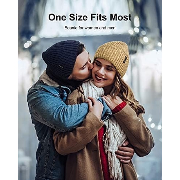 Ocatoma Beanie Hat for Men Women Warm Winter Knit Cuffed Beanie Soft Warm Ski - Image 5