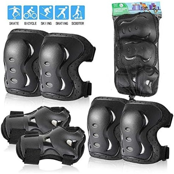 Child Adult Sports Protective Gear Safety Pad Safeguard Knee Elbow Wrist Support Pad Set - Image 8