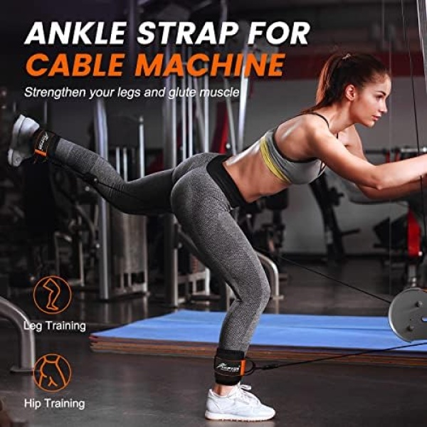 HPYGN Ankle Strap for Cable Machine Attachment, Gym Ankle Cuff - Image 2