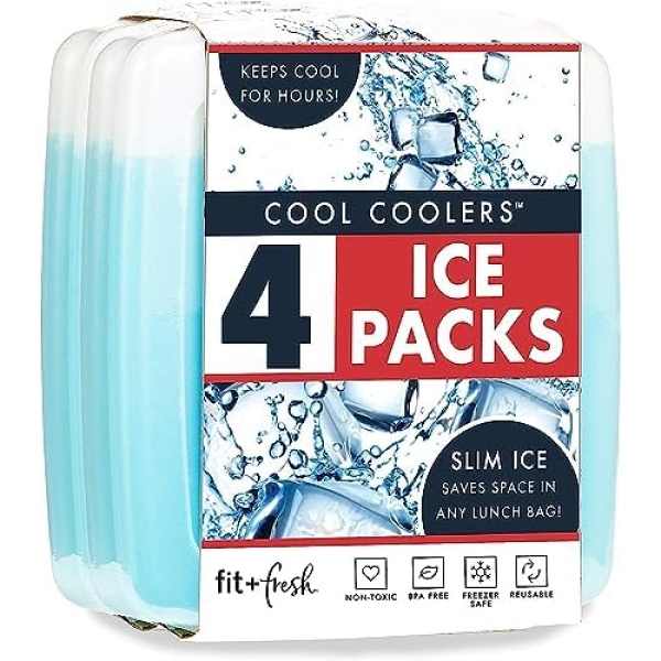 Fit + Fresh Cool Coolers Slim, Reusable Ice Packs for Lunch Bags, Beach Bags - Image 2