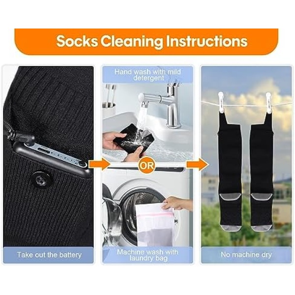 Heated Socks, Heated Socks for Women Men, 5000mAh Rechargeable Electric Heated - Image 5