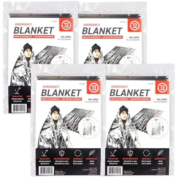 72 HRS MIL-SPEC Emergency Space Blankets Mylar Survival or Emergency Thermal