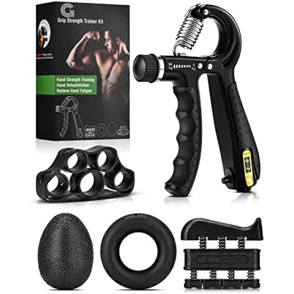 Gonex Hand Grip Strengthener with Counter, Forearm Trainer Workout Kit (5Pack)