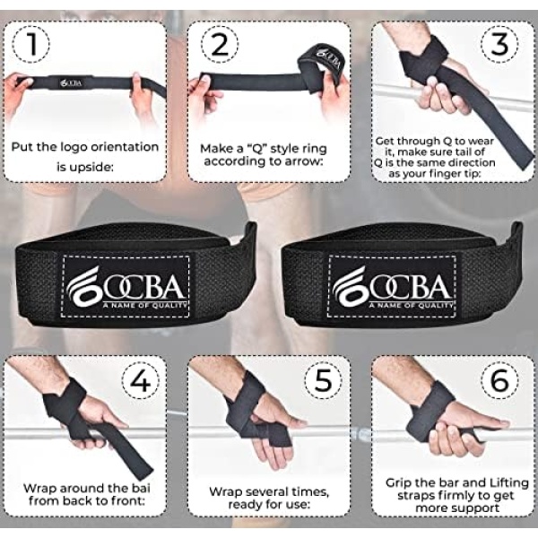 OCBA Wrist Straps Wraps for Weightlifting Heavy Duty Wrist Wraps Cotton Padded - Image 3