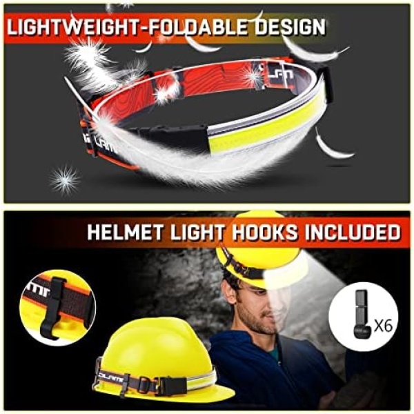 Headlamp Rechargeable 2 Packs,1500 Lumen 6 Modes LED Headlamp - Image 7