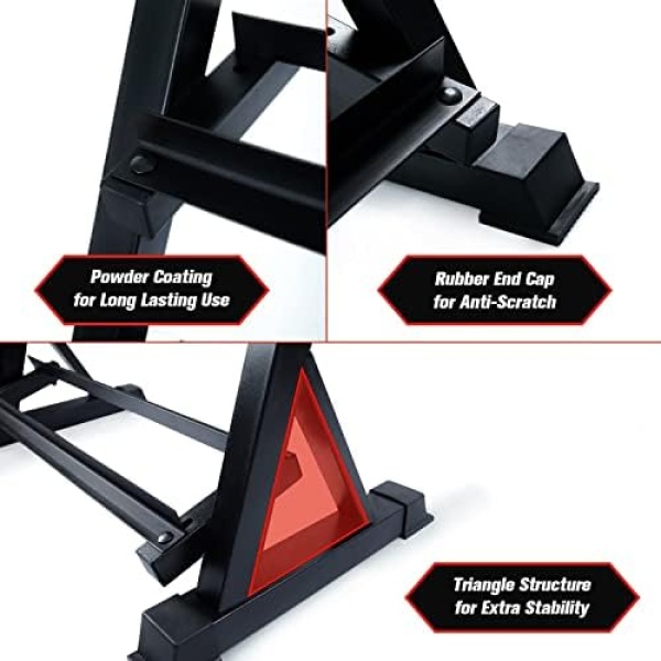 3-Tier Dumbbell Rack Stand Only, Weight Rack for Dumbbells Heavy-Duty Home - Image 4