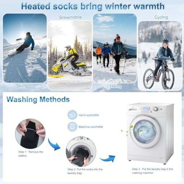 Heated Socks, 5000mAh 10V Electric Rechargeable Heated Socks for Men Women - Image 6