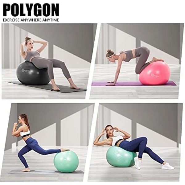 Polygon Exercise Ball, Professional Grade Anti-Burst Balance Ball for Yoga - Image 6