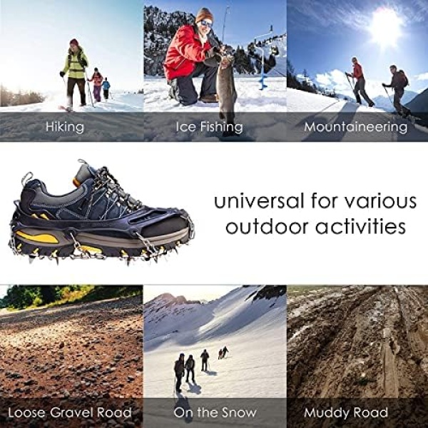 Crampons Ice Cleats Traction Snow Grips for Boots Shoes Women Men Kids Anti Slip - Image 5