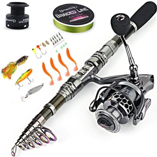 Sougayilang Fishing Rod Combos with Telescopic Fishing Pole Spinning Reels Fishing Carrier - Image 2