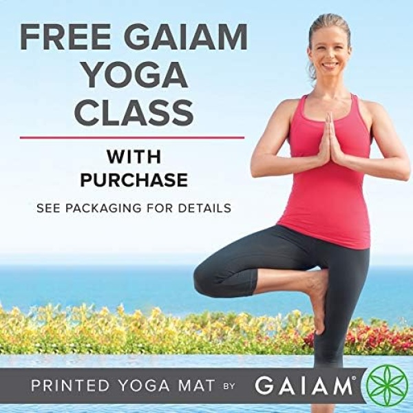 Gaiam Yoga Mat - Premium 5mm Print Thick Non Slip Exercise & Fitness Mat - Image 4